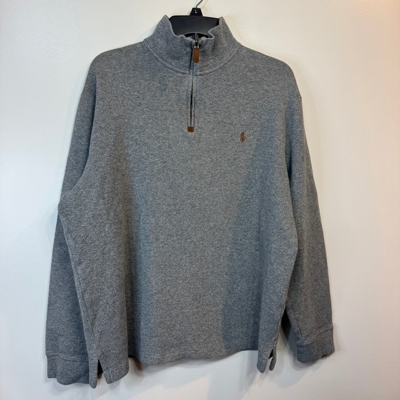 Polo Ralph Lauren Other - Polo Ralph Lauren Men's Luxury Jersey Quarter Zip Gray Pullover Size L Sweater